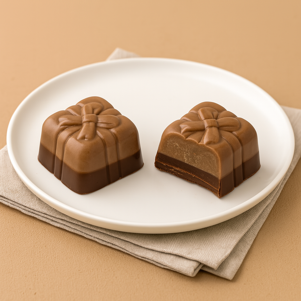 Non-Dairy Two Tone Brown Chocolates Gift Box 8OZ