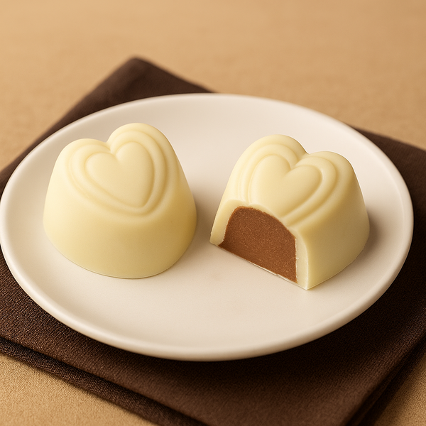 Non-Dairy White Coffee Chocolate Hearts 8OZ