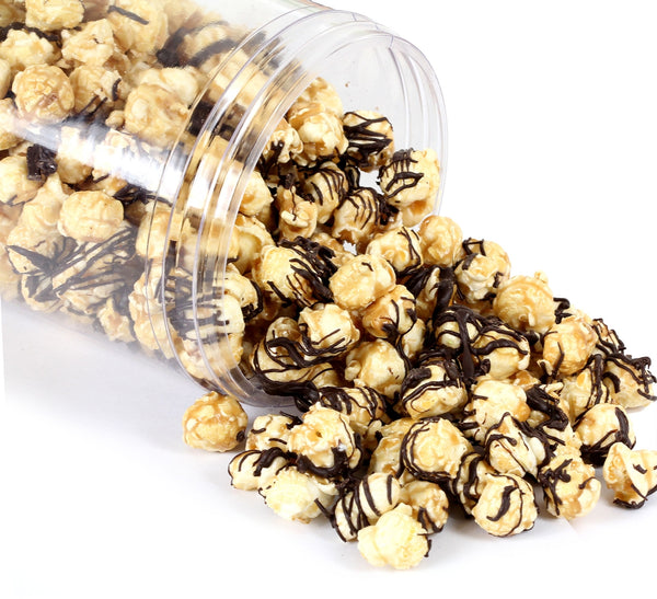 Dark Chocolate Drizzled Caramel Popcorn - 12 OZ Tub